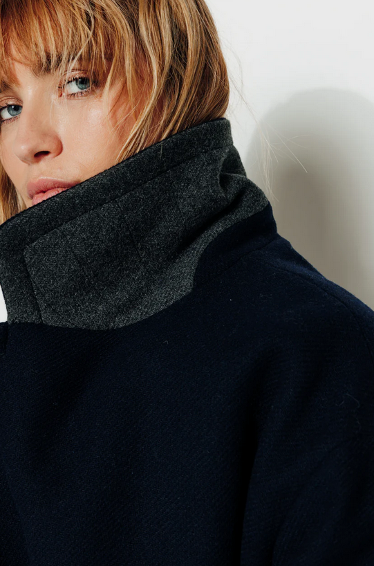 Manteau laine Eddy Navy