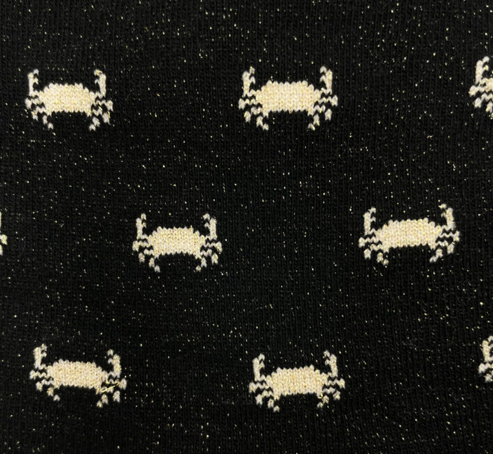 Chaussette crabes doré noir paillettes