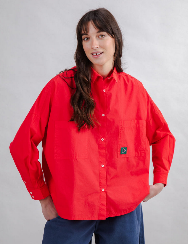 Chemise rouge boxy oversize