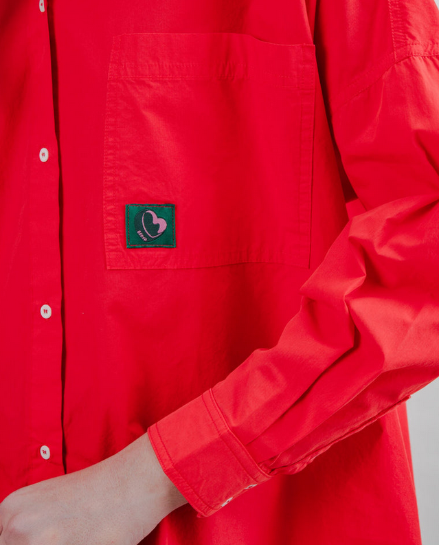 Chemise rouge boxy oversize