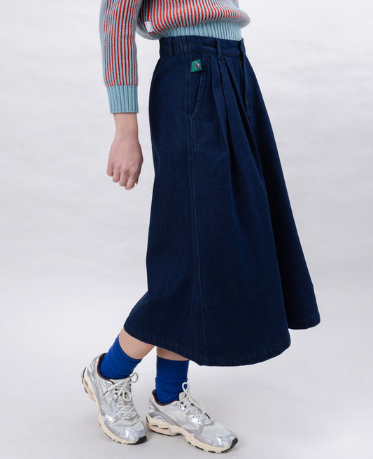 Jupe midi en denim coton et Tencel