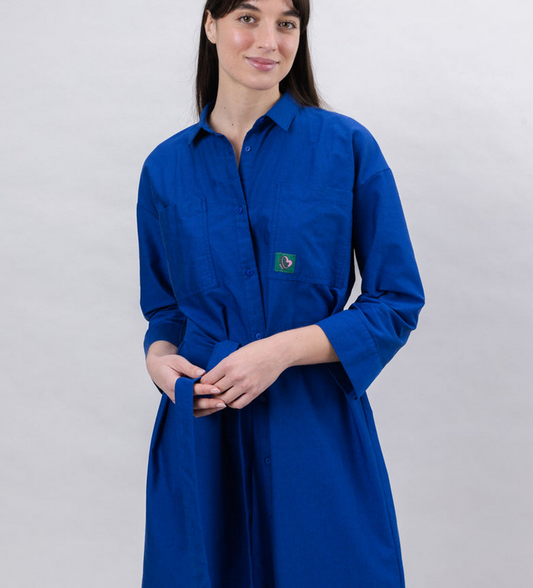 Robe chemise bleu Klein