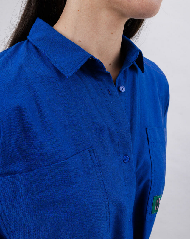 Robe chemise bleu Klein