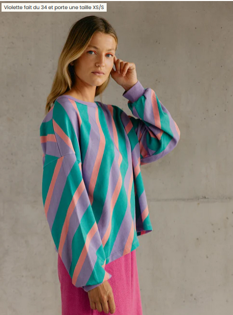 sweat flashback violet 100% coton bio