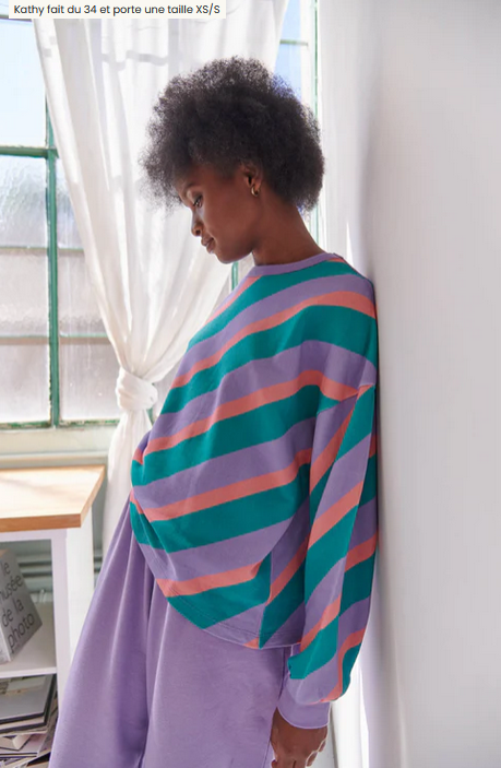 sweat flashback violet 100% coton bio