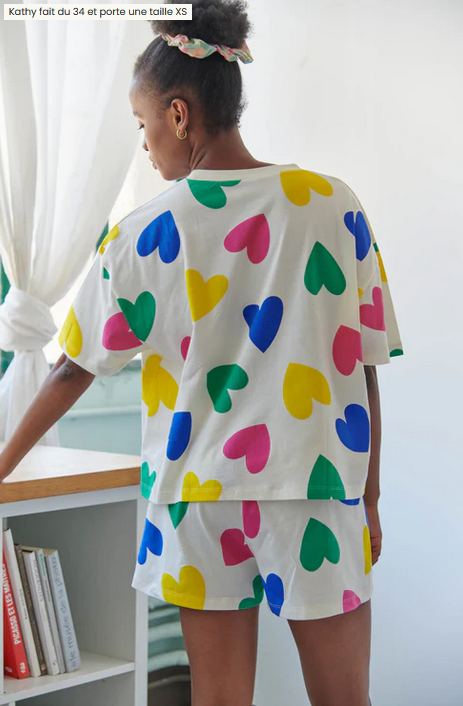 Pyjama short tshirt Big love coton bio