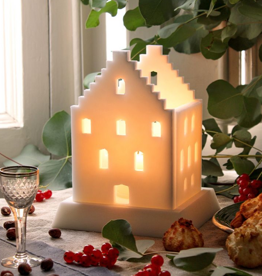 grand photophore en cire maison scandinave