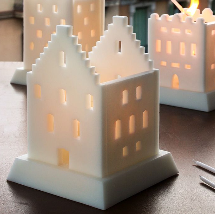 grand photophore en cire maison scandinave