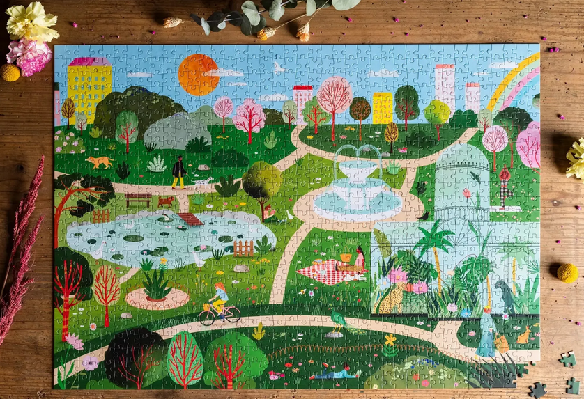 Puzzle 1000 pièces Chilling In Park par Laura Lhuillier