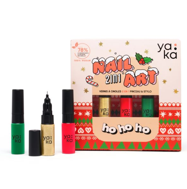 Coffret vernis à ongles nail art 2en1 - Noël + 1 porte clé offert