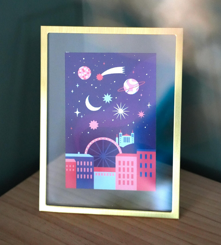 Carte de Lyon cosmique argenté