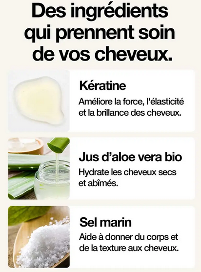 Spray coiffant texturant BIO 150ml Sapiens - Eau de mer Fixation légére