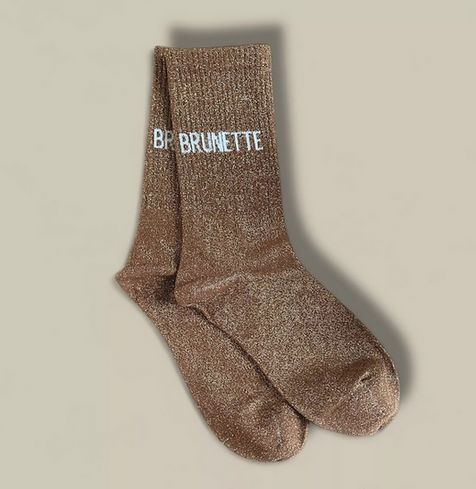 Chaussettes paillettes message Brunette