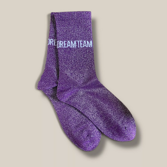 Chaussettes paillettes message Dream Team