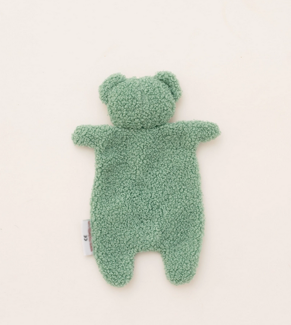 Doudou ourson menthe / vichy - dos bouclette