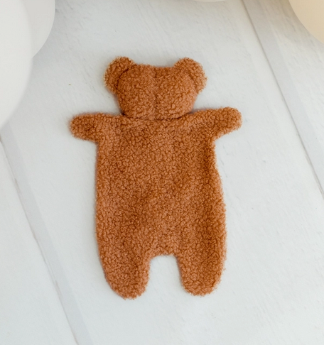 Doudou ourson caramel / vichy - dos bouclette