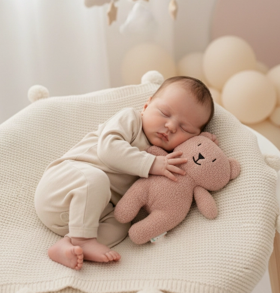 Ourson en peluche rose pastel