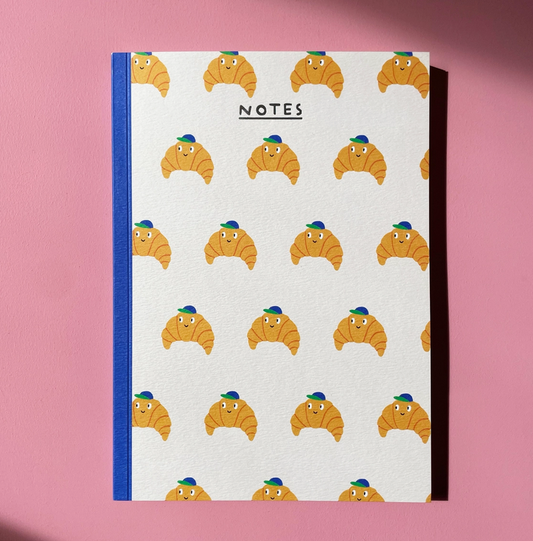 Carnet Croissant à casquette A5 - pages blanches
