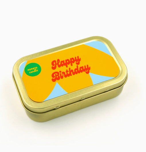 Bougie en boite message Happy birthday