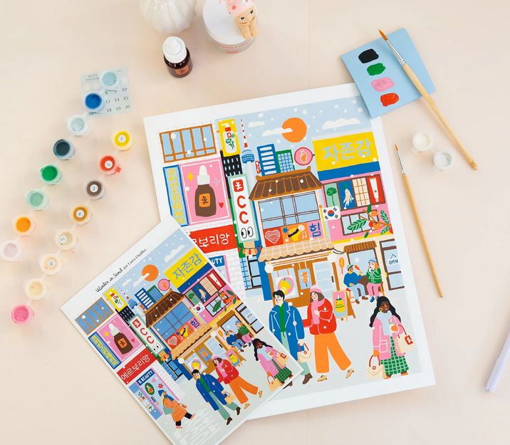 Coffret peinture au numéro - Winter in Seoul