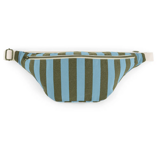 sac banane rayure bleu /olive