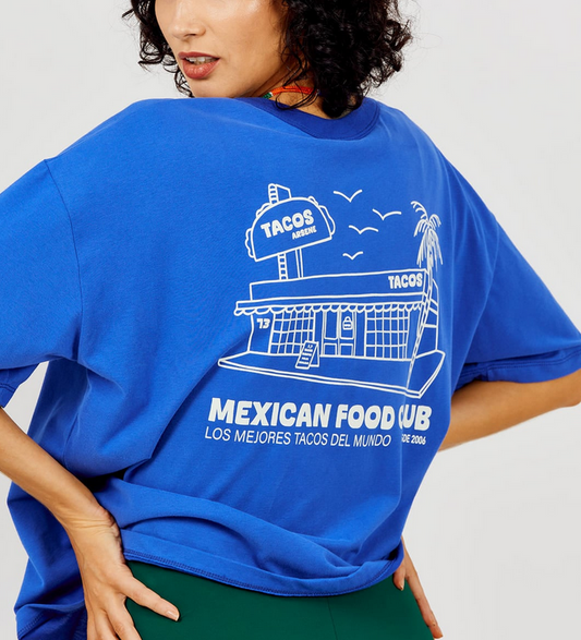 T-shirt Mexican food club / bleu cobalt