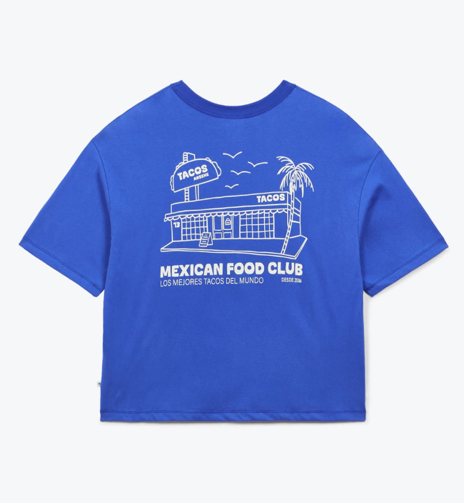 T-shirt Mexican food club / bleu cobalt