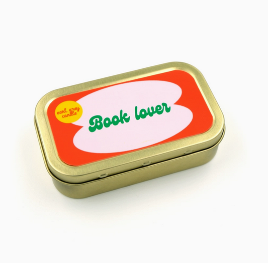 Bougie en boite message Book Lover