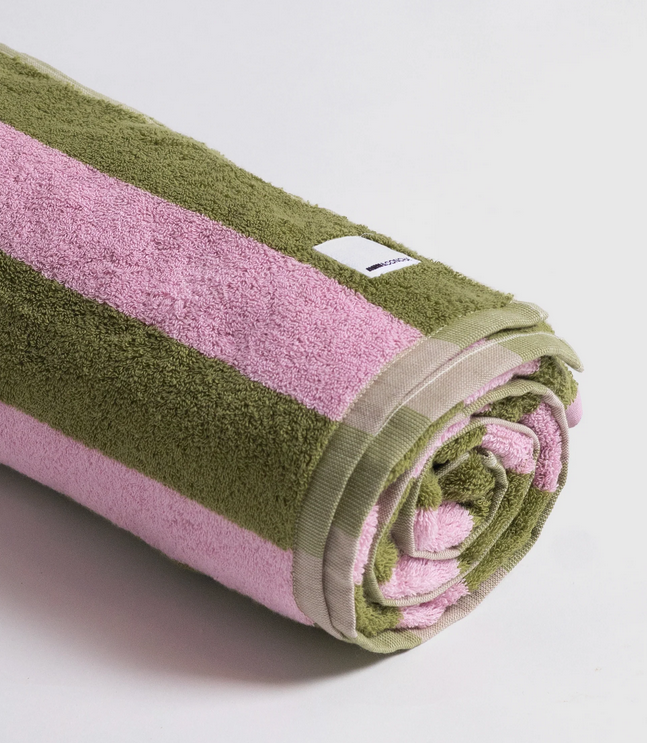 serviette éponge 3 formats multiusage / rose vert