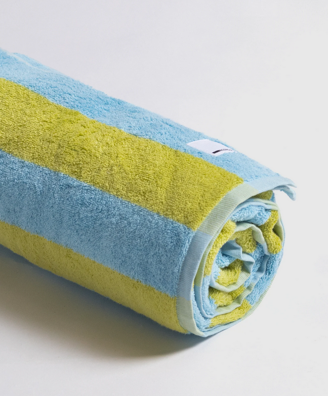 serviette éponge 3 formats multiusage / jaune bleu