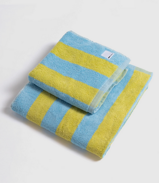 serviette éponge 3 formats multiusage / jaune bleu