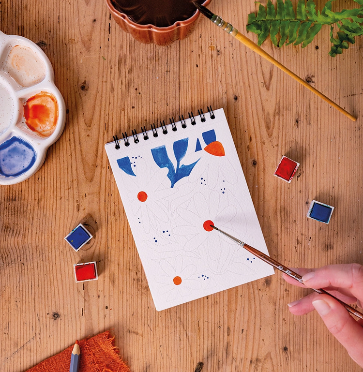 Carnet de coloriage A6 - 14 illustrations - Floral