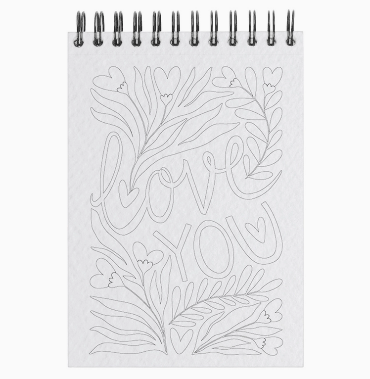 Carnet de coloriage A6 - 14 illustrations - Love