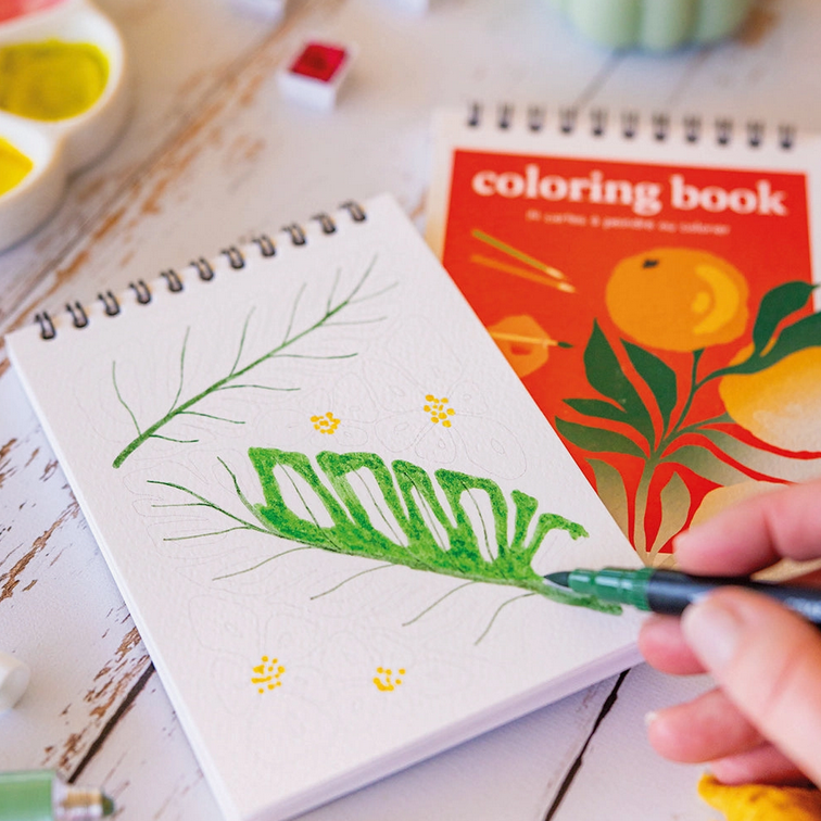 Carnet de coloriage A6 - 14 illustrations - Tropical