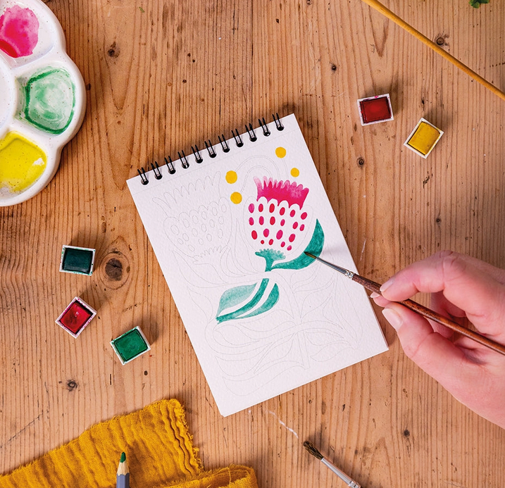 Carnet de coloriage A6 - 14 illustrations - Tropical