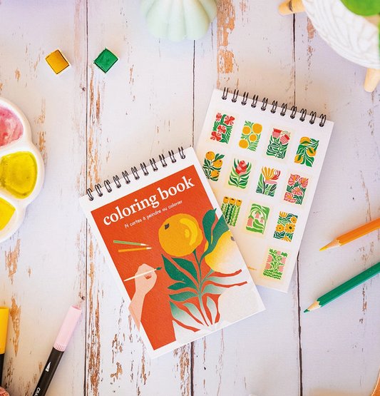 Carnet de coloriage A6 - 14 illustrations - Tropical