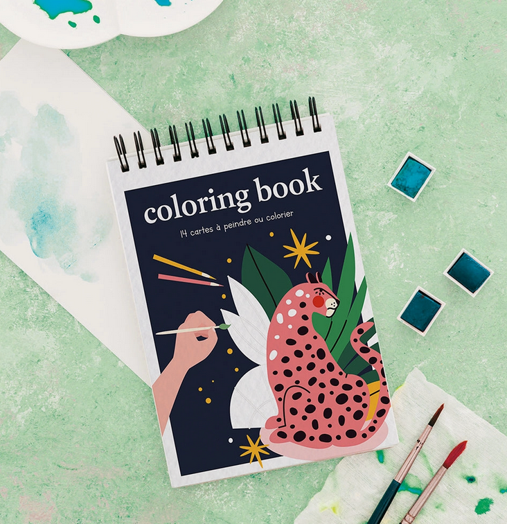 Carnet de coloriage A6 - 14 illustrations - Wild