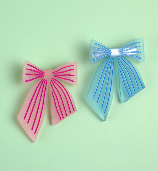 Pince clip cheveux noeud bleu ou rose