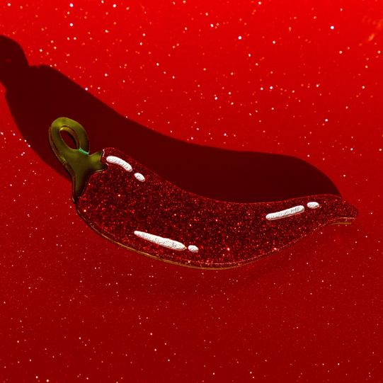 Pince clip cheveux piment rouge