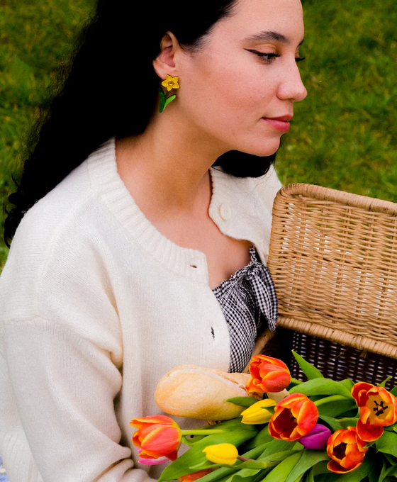 Boucles d'oreilles jonquilles