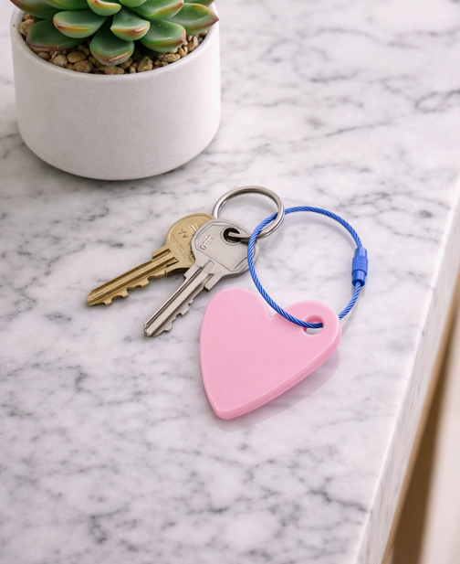 Porte clé Coeur rose