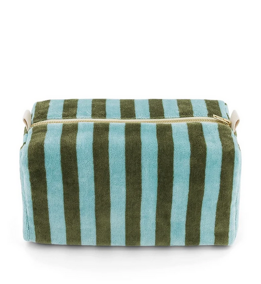 Big Trousse de toilette rayée bleu olive