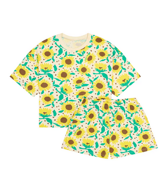 ensemble Tournesols pois coton bio