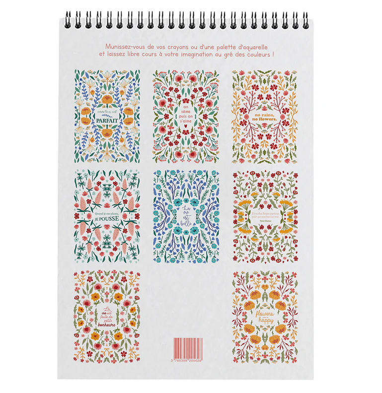 Carnet de coloriage A4 - 8 illustrations - petits bonheurs
