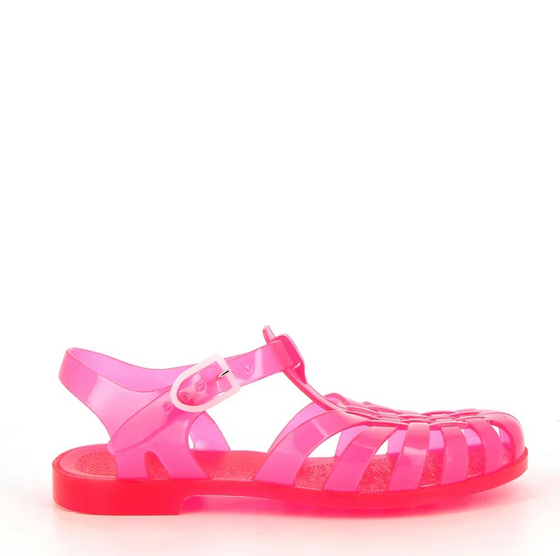 Sandale méduse rose fluo