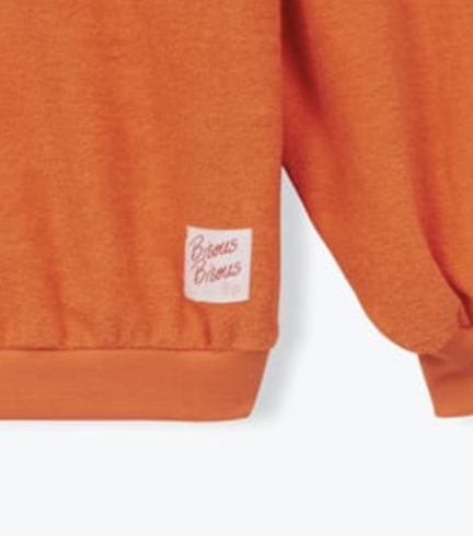 sweat éponge orange Bisous Bisous