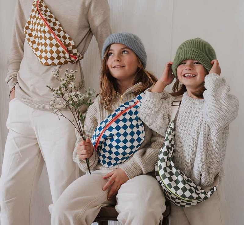 sac banane damier caramel