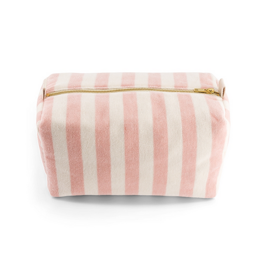 Big Trousse de toilette rayée rose
