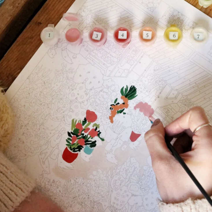 Coffret peinture au numéro Flower Market