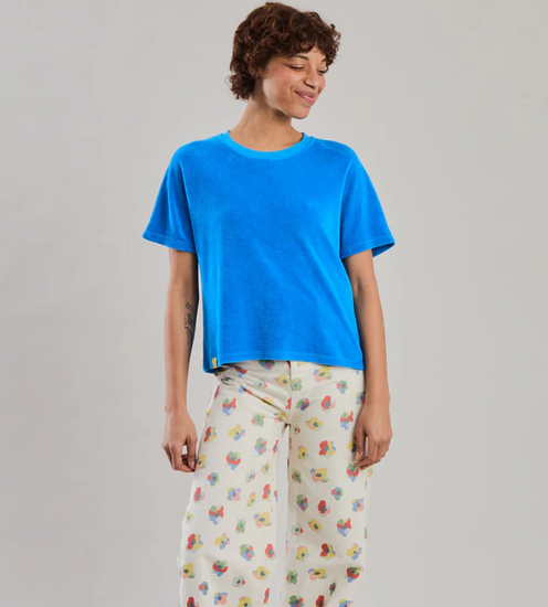 t-shirt terry éponge bleu azur